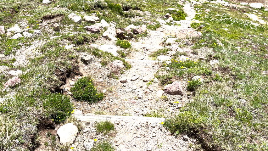 Rising from Trail to View of Lawn Lake In Rocky Mountain National Park