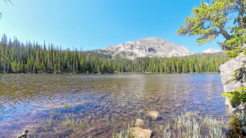 Water Ripples Across Surface of Ouzel Lake In Rocky Mountain National Park