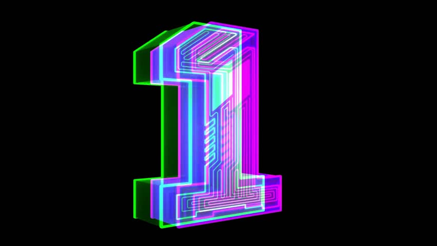 Futuristic number designed with electronic circuit board pattern on black background. Ideal for technology countdowns, digital interfaces, or cyberpunk-themed designs. - Powered by Shutterstock - Get 15% off with code: PIKWIZARD15
