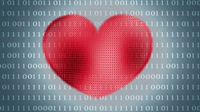abstract pulsating heart shape with heartbeat 3d animation in a binary code, symbolic concept for health data telemetry  - Powered by Shutterstock - Get 15% off with code: PIKWIZARD15