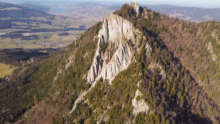 Aerial view of Schober peak mountain, Salzburg, Austrian alps, clear sky, 4k