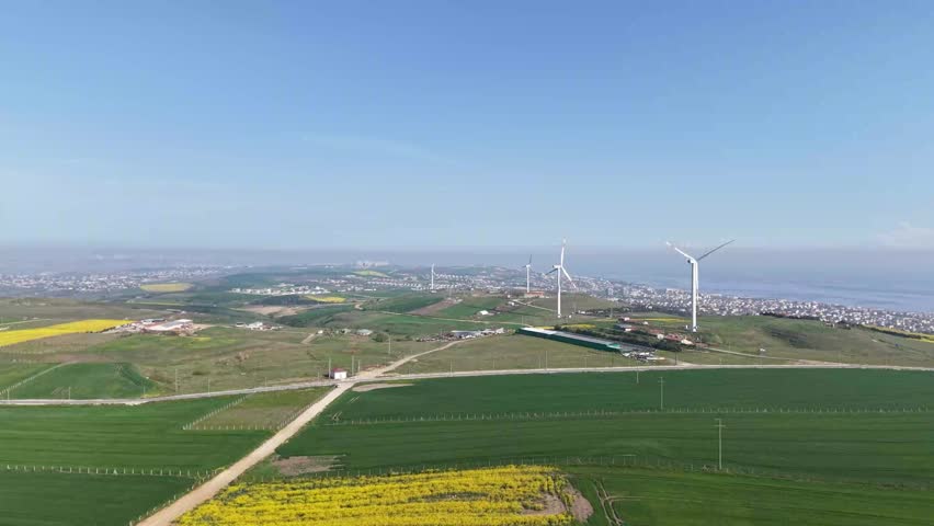 Aerial view of the land with sea and sky