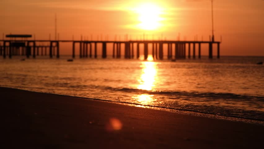 sunrise Sea Beach , sunset on Seashore, Summer View Landscape