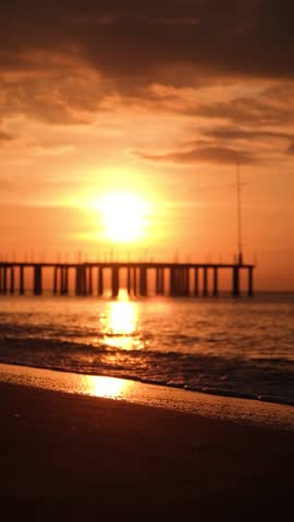 sunrise Sea Beach , sunset on Seashore, Summer View Landscape