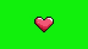 Pixel Heart Animation – Retro Love in Motion. Looping pixel heart animation in retro 8-bit style, perfect for love-themed projects, video games, and Valentine’s content. Green screen background.  - Powered by Shutterstock - Get 15% off with code: PIKWIZARD15