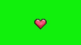 Pixel Heart Animation – Retro Love in Motion. Looping pixel heart animation in retro 8-bit style, perfect for love-themed projects, video games, and Valentine’s content. Green screen background.  - Powered by Shutterstock - Get 15% off with code: PIKWIZARD15