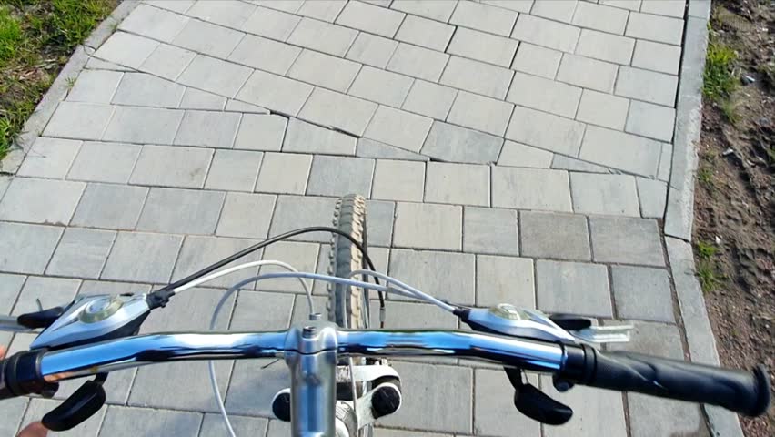 Riding a bike in the park