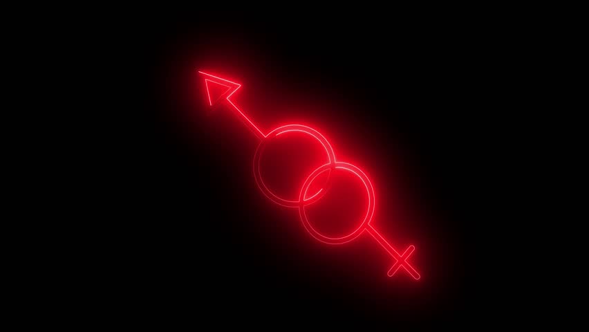 Man Female Symbol Icon. Black on White Background With Shadow.