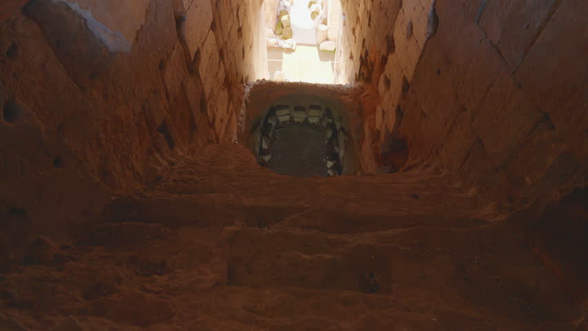 Ruins of Roman Coliseum from the sand. View of the colosseum from the inside. Rome, Italy