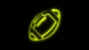 Neon Rugby icon isolated on black background HD Video motion graphic animation - Powered by Shutterstock - Get 15% off with code: PIKWIZARD15