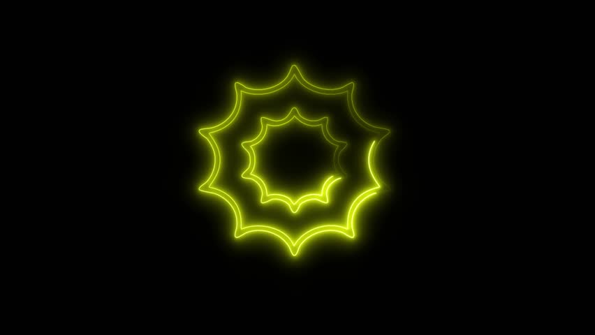 Neon Big Bang icon isolated on black background HD Video motion graphic animation
