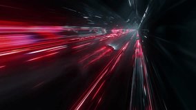 Rear view of a red sports car racing at high speed on neon highway. Power acceleration on a night track with colorful lights. Futuristic digital background. 3d concept of velocity and technology. - Powered by Shutterstock - Get 15% off with code: PIKWIZARD15