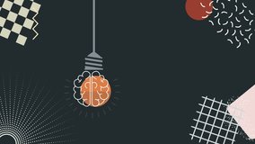 Creative abstract background featuring a light bulb design with brain motif, geometric shapes, and vibrant color accents for innovative concepts - Powered by Shutterstock - Get 15% off with code: PIKWIZARD15