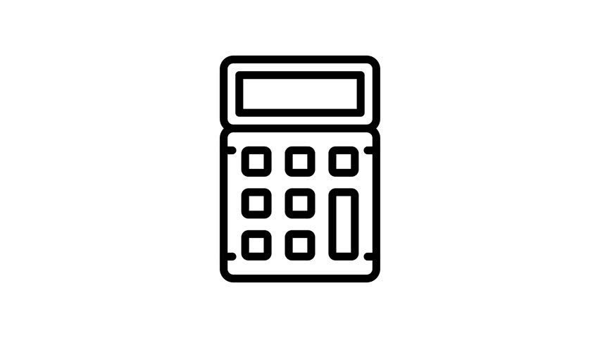 Animated black and white outline of a calculator displaying 101 - Powered by Shutterstock - Get 15% off with code: PIKWIZARD15