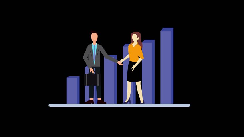Share Market Investor Animated Illustration or business 2d animated