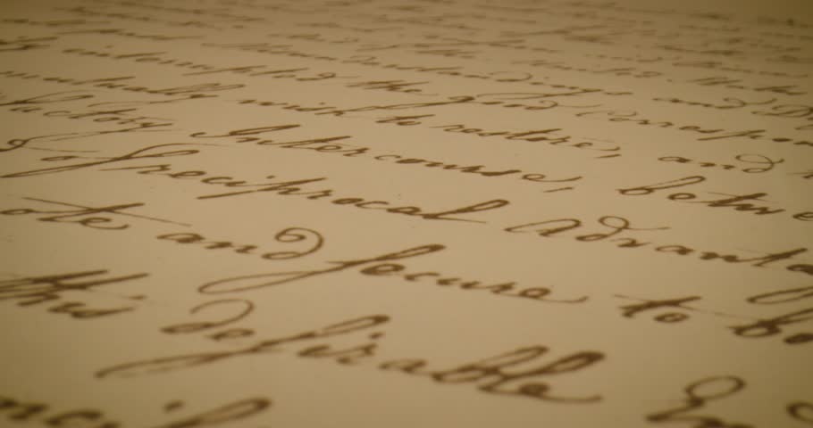 Historic Treaty of Paris Text Macro View Old Calligraphy