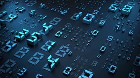 Digital clock numbers with 3D seven-segment structure and futuristic interface design 3D animation. Can be used in cybersecurity systems, stock market visualizations or modern data-driven UI concepts - Powered by Shutterstock - Get 15% off with code: PIKWIZARD15