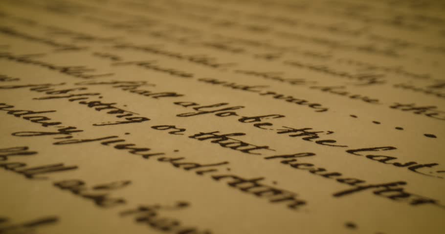 Historic Articles of Confederation Text Macro View Old Calligraphy 3