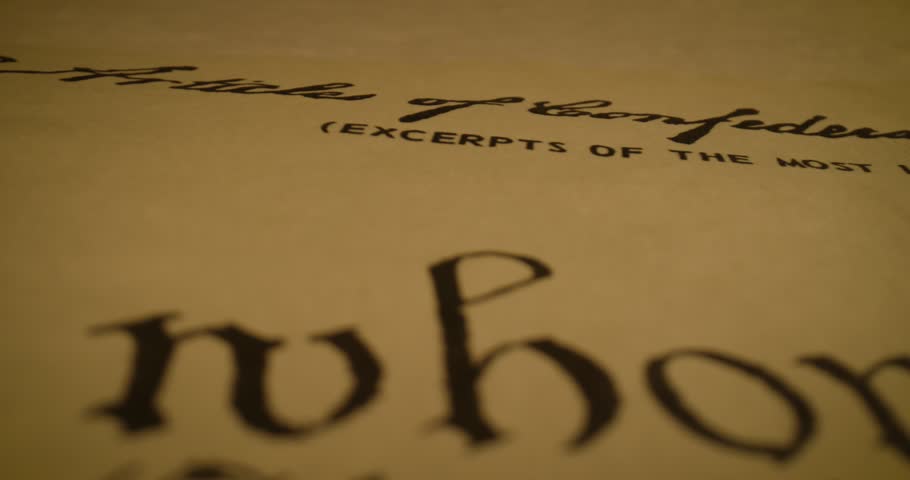 Macro Focus Articles of Confederation Script Antique Ink Strokes 5