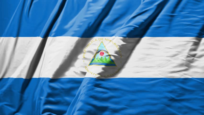 nicaragua waving flag – realistic cloth animation