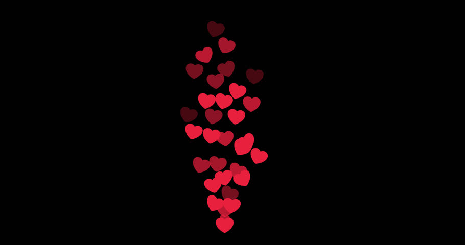 Heart fountain fly up. Stream reactions in social media. Follower like support. Love button emoji motion graphic. Live streaming in instagram, youtube, tiktok twitch reaction template. MOV with Alpha 