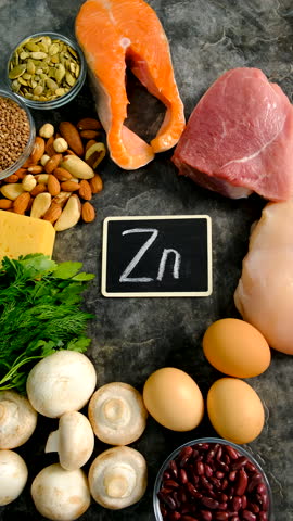 Foods contain zinc food. Selective focus.