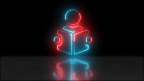 Digital Learning Neon Illustration – Holographic Human Reading a Book - Powered by Shutterstock - Get 15% off with code: PIKWIZARD15