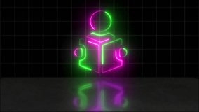 Modern Neon Study Icon – Blue and Red Glowing Education Design - Powered by Shutterstock - Get 15% off with code: PIKWIZARD15