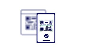 Animated showing a smartphone scanning a QR code in a modern flat design style. Ideal for themes related to small business, digital payment, mobile commerce, contactless transactions. - Powered by Shutterstock - Get 15% off with code: PIKWIZARD15