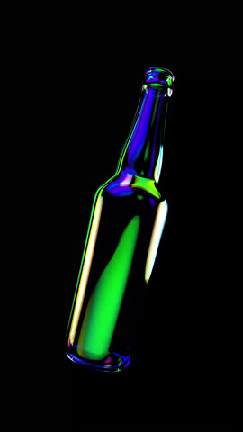Glossy Abstract Bottle with Liquid Inside in Surreal 3D Style