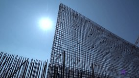 View of reinforced steel rebar wall for concrete structure - Powered by Shutterstock - Get 15% off with code: PIKWIZARD15