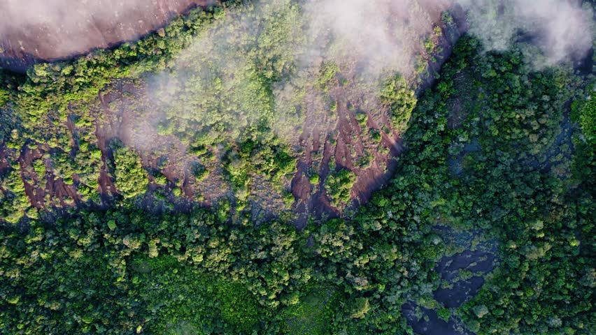 Aerial View of Monolithic Rock Formations - Cerros de Mavicure, Guainía, Colombia