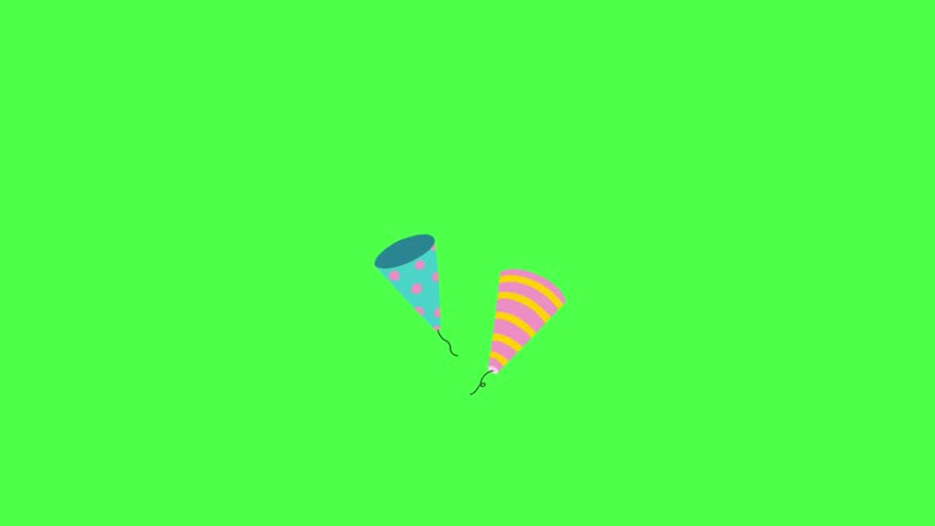 decoration for birthday,animation,green screen background.