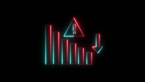 Monthly chart of business profit and loss by bright neon lines on black background. Animation video graph by bright neon lines from bottom to top - Powered by Shutterstock - Get 15% off with code: PIKWIZARD15