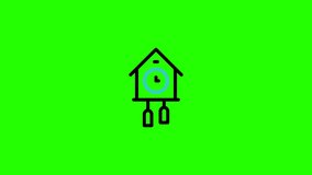 cuckoo clock icon animation on green screen background, chroma key, - Powered by Shutterstock - Get 15% off with code: PIKWIZARD15