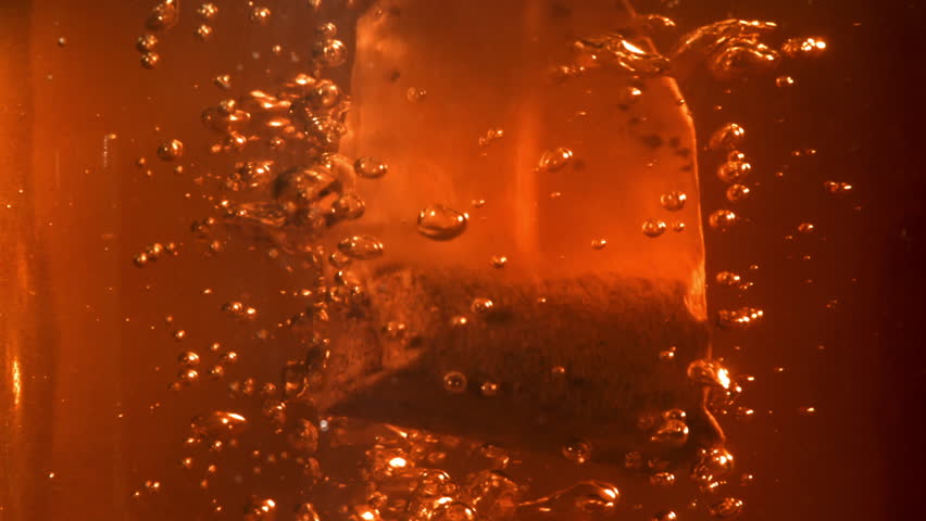 Black tea bag with air bubbles. Filmed on a high-speed camera at 1000 fps. High quality FullHD footage