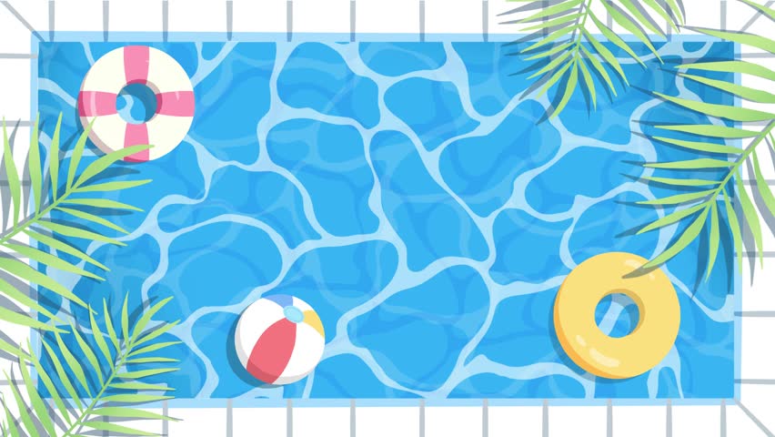 summer swimming pool looping animation background