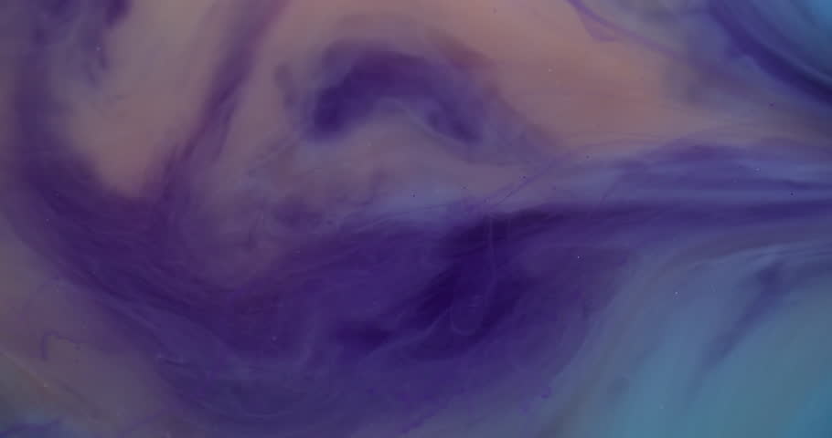 Ripple background. Mist swirling. Defocused bronze purple color ink chemical sparkling pigment shimmer moving on acrylic abstraction.