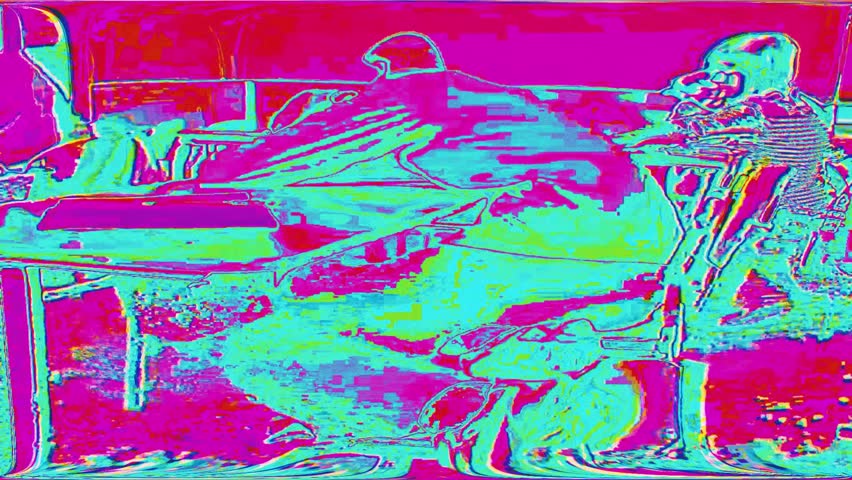 Abstract colorful glitch art animation morphing into horizontal lines, ideal for creative video projects