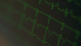 Close-up of an ECG monitor showing heartbeats. - Powered by Shutterstock - Get 15% off with code: PIKWIZARD15