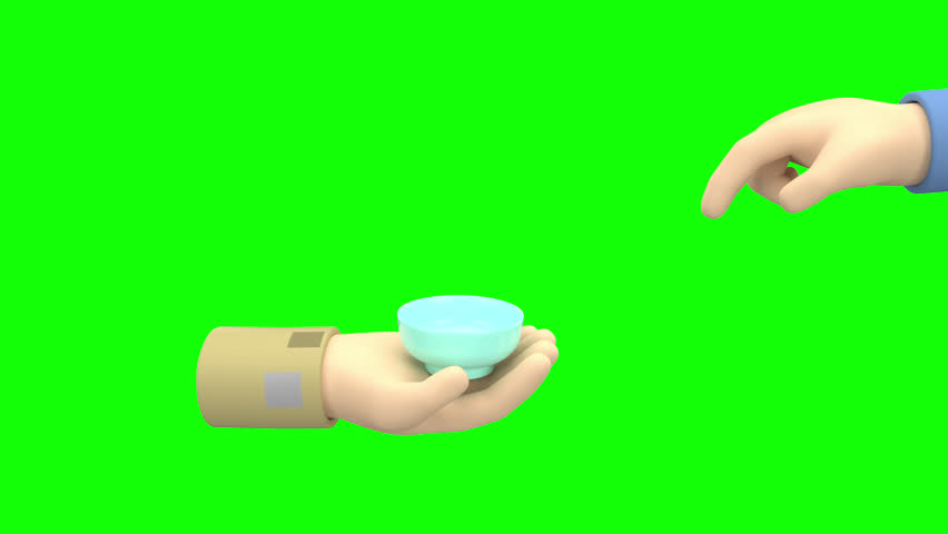 3d animation generous act of giving, featuring hands exchanging a coin into a bowl, symbolizing charity, donation, kindness, and social support with alpha channel
