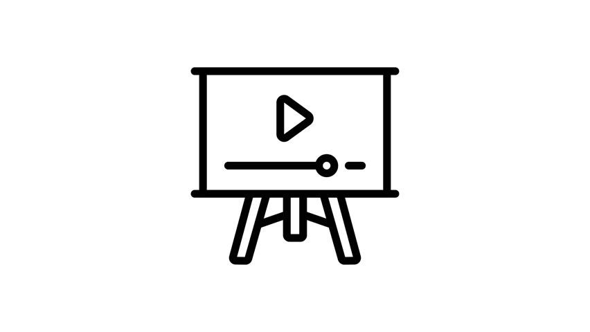 Animated whiteboard on an easel with a play button ready for your message