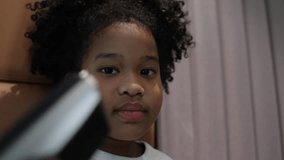 Passenger : African American sister and little girl traveling by an airplane. serving drinks.  Female steward serving glass of water for passengers on board. Flight attendant  and Cart on airplane - Powered by Shutterstock - Get 15% off with code: PIKWIZARD15