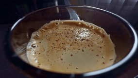 Cappuccino And Cinnamon Сardamom Coffee Shop.Coffee Macchiato On Breakfast. Milk Foam Cappuccino Latte Cafe Bar.Pours Cinnamon And Cardamom In Coffee Shop Cappuccino And Stirring Sugar Froth Milk Foam - Powered by Shutterstock - Get 15% off with code: PIKWIZARD15