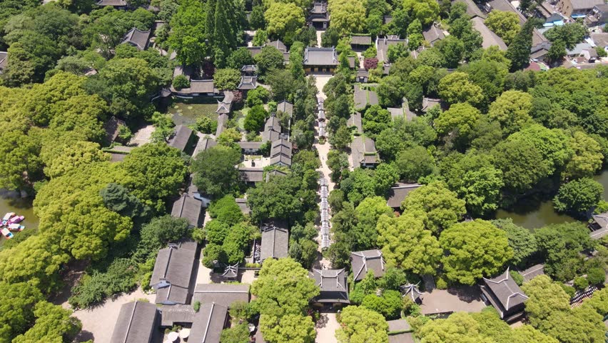 Aerial View of the Natural Scenery of Huishan, Wuxi, Jiangsu Province, China