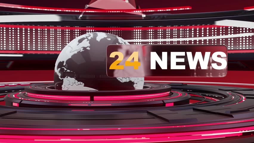 Modern 3D News Intro animation with Globe and 24 News Text