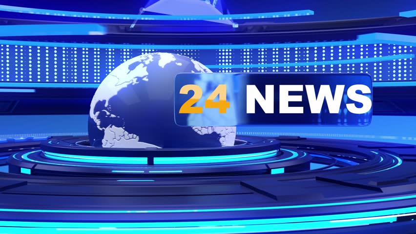 Modern 3D News Intro animation with Globe and 24 News Text