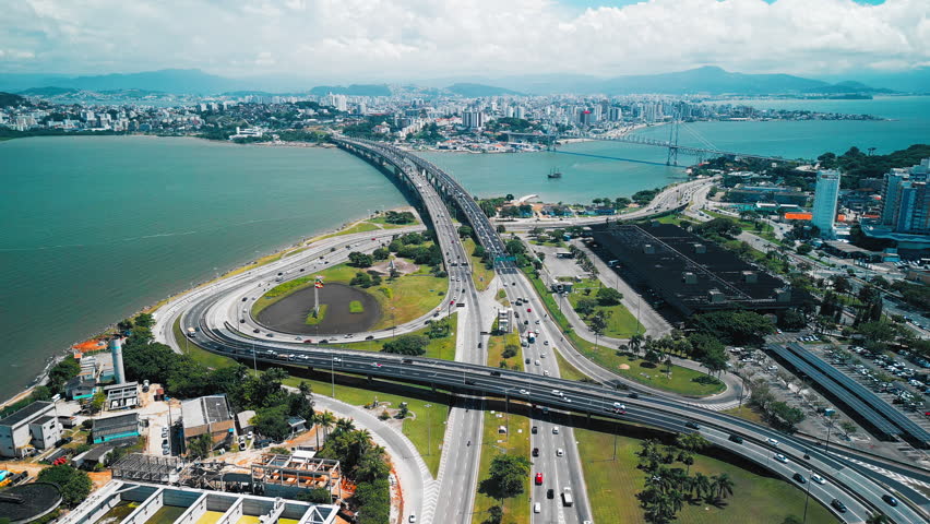 Florianopolis, Brazil. Aerial view of the city of Florianopolis in Brazil