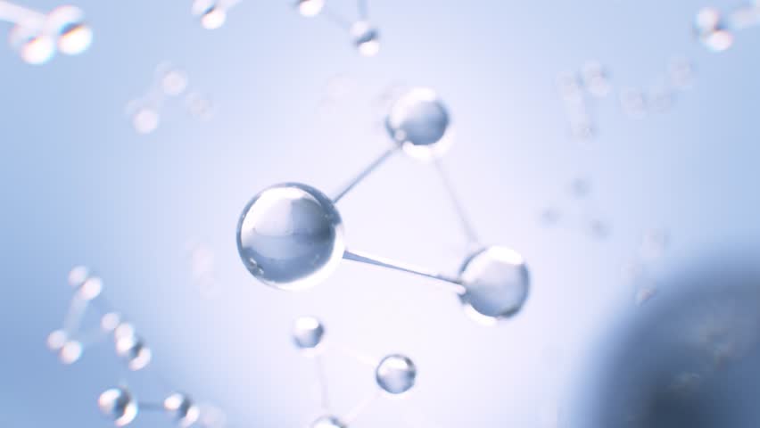 Close up View of Interconnected Resembling Molecules or Atoms in Science and Chemistry Innovation, Floating in Soft Yellow Background, Conveying Sense of Scientific Exploration