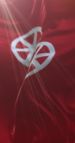 Flag of the city of Mainz in the state of Rhineland Palatinate, Germany. Loop. 4K Vertical